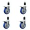 Service Caster 5'' Blue Poly Swivel 1-1/2'' Expanding Stem Caster Set Total Lock Brake, 4PK SCC-EXTTL20S514-PPUB-BLUE-112-4 - alternate 1